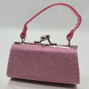 Adorable Mini Purse Coin Bag Pink Glitter 2 1/2 in.